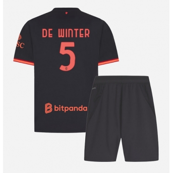 AC Milan Koni De Winter #5 Maglia Gara Terza Repliche 2026-27 Bambino Maniche Corte